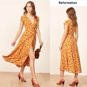 Reformation Yellow Carina Dress